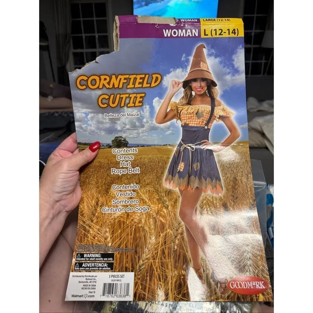 Scarecrow Cornfield Cutie Women’s Costune sz L 12-14 EUC